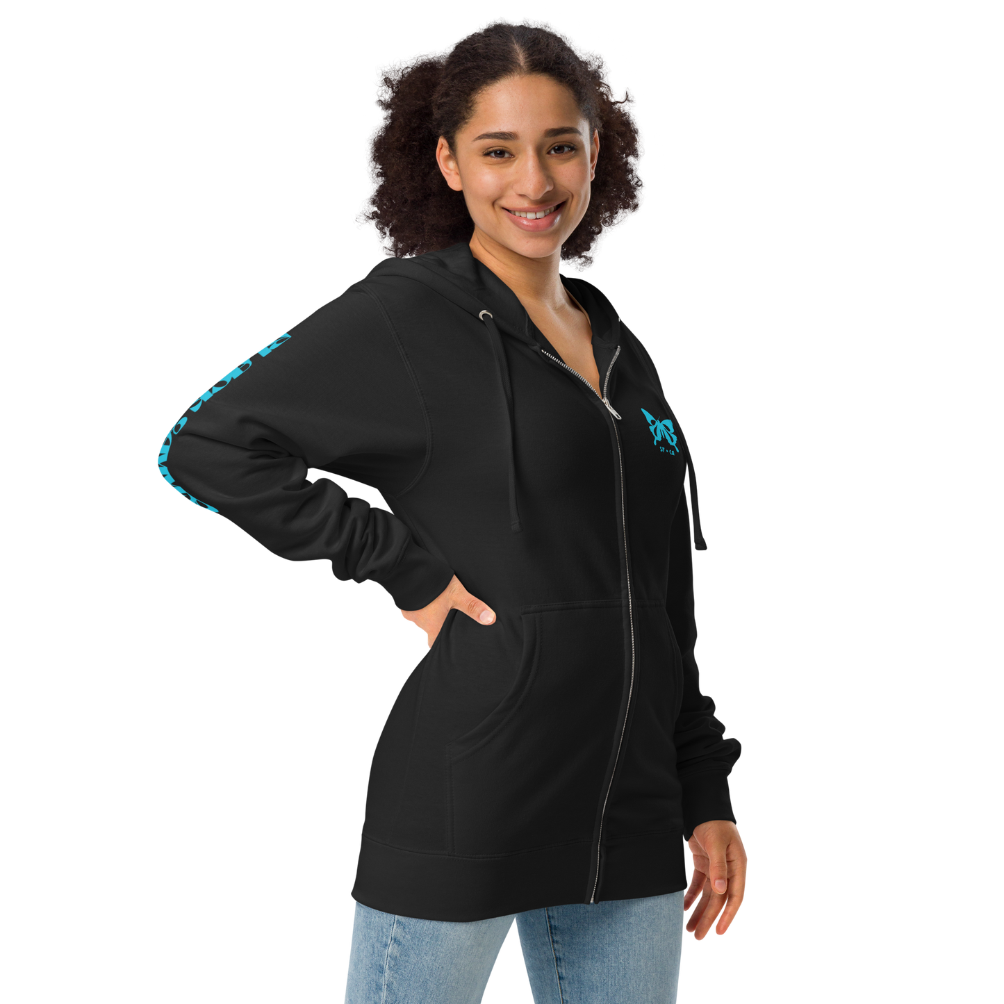 Unisex fleece zip up hoodie