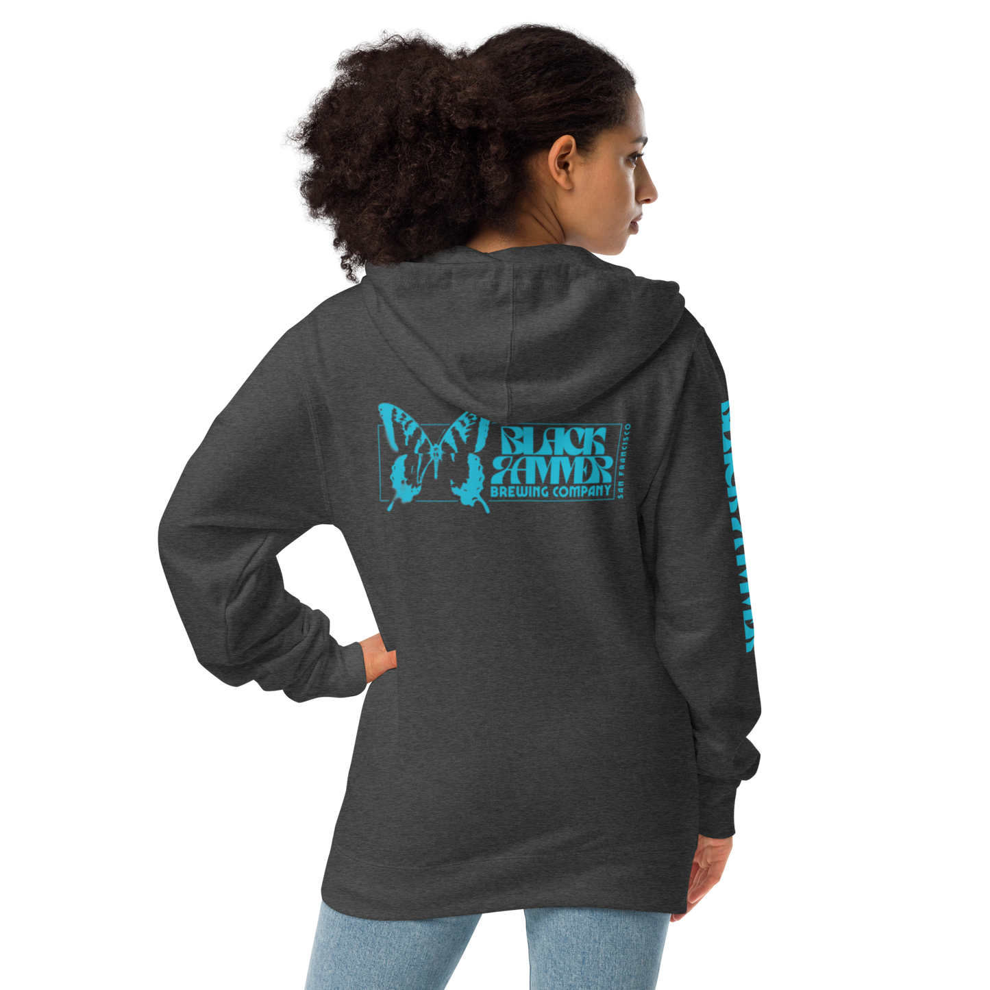 Unisex fleece zip up hoodie