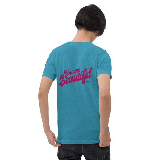 You Are Beautiful Embroidered and Printed T-Shirt