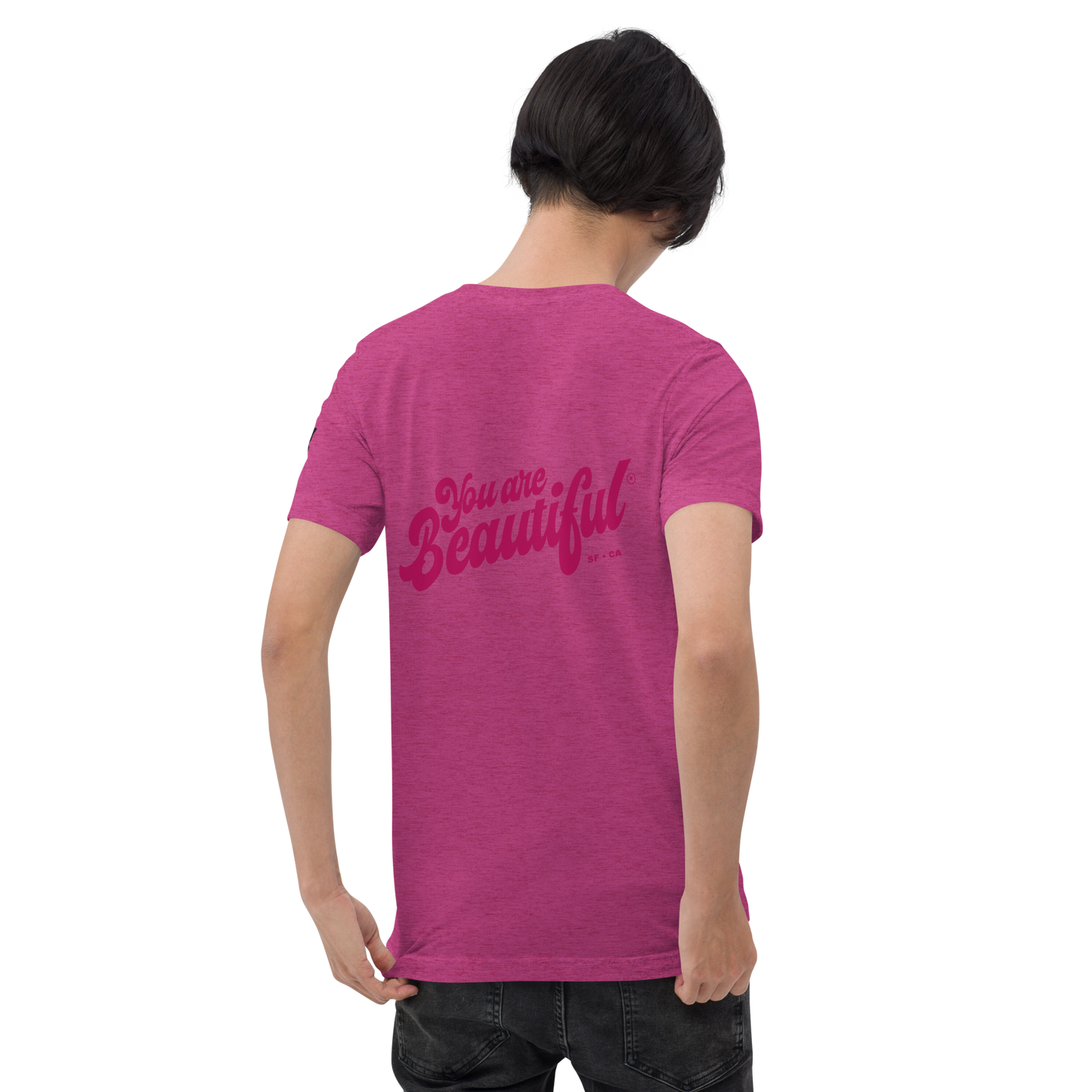 You Are Beautiful Embroidered and Printed T-Shirt