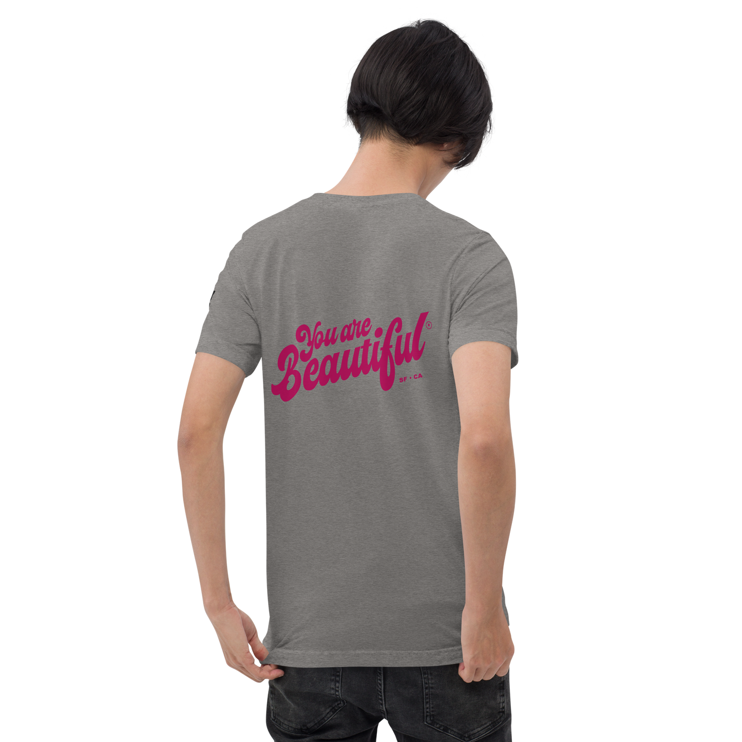 You Are Beautiful Embroidered and Printed T-Shirt