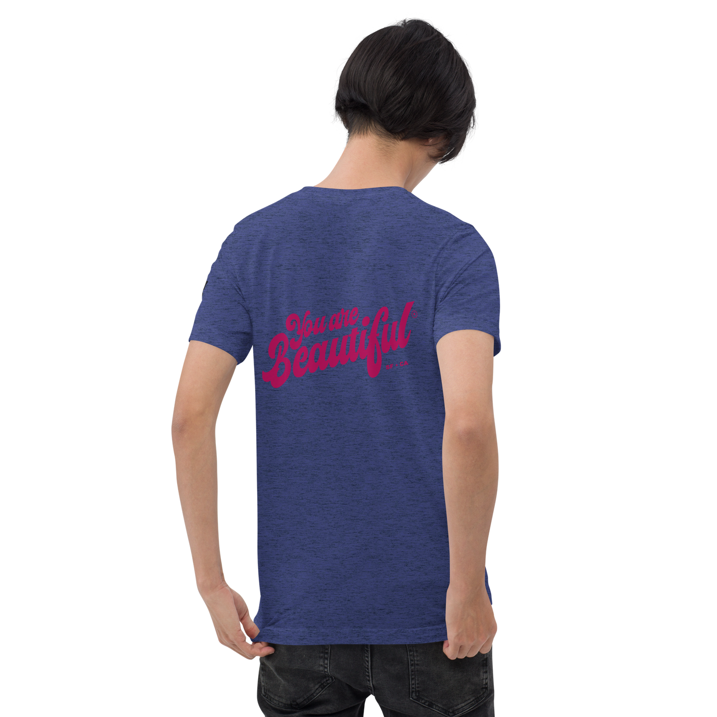 You Are Beautiful Embroidered and Printed T-Shirt