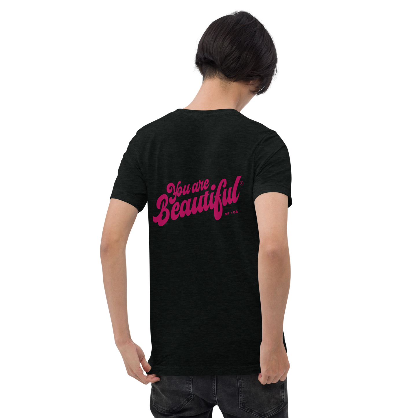 You Are Beautiful Embroidered and Printed T-Shirt