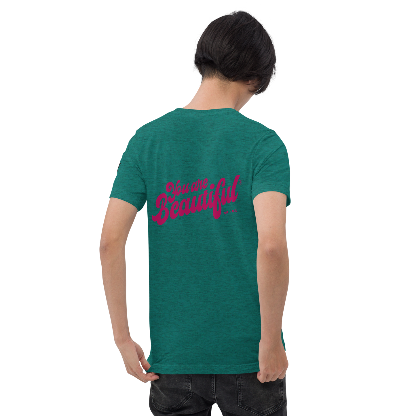 You Are Beautiful Embroidered and Printed T-Shirt