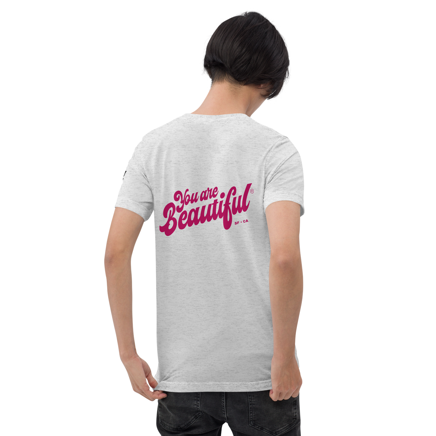 You Are Beautiful Embroidered and Printed T-Shirt