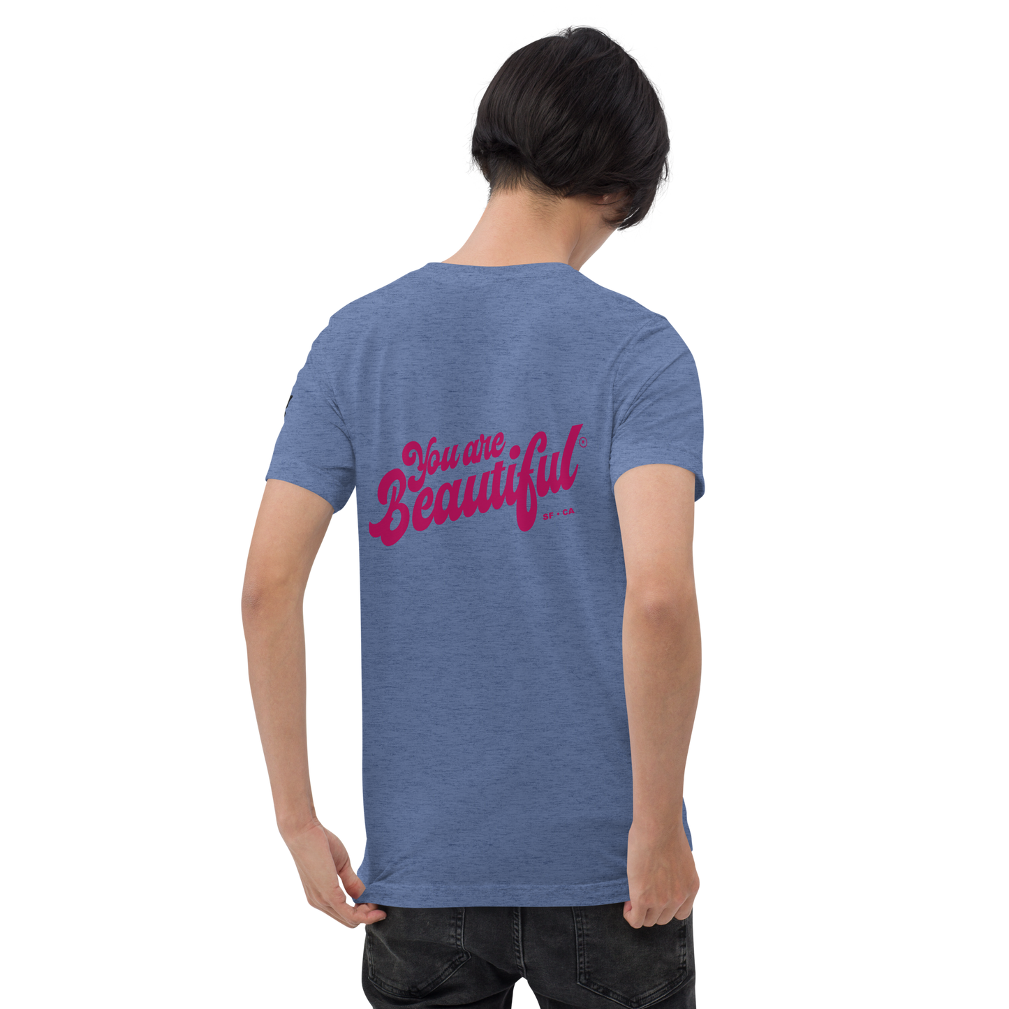 You Are Beautiful Embroidered and Printed T-Shirt