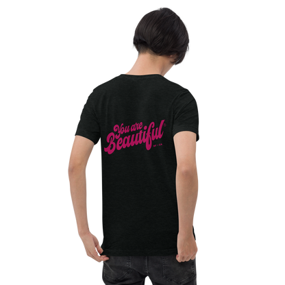 You Are Beautiful Embroidered and Printed T-Shirt